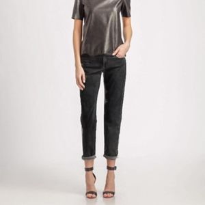 Vince Rolled Black Stone Wash skinny Jeans